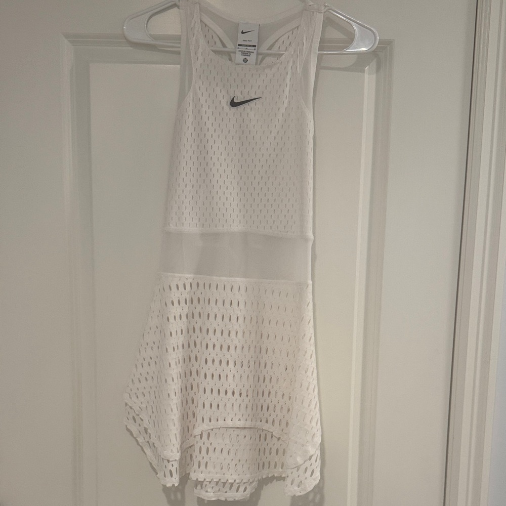 Nike White Sleeveless Mesh Dress
